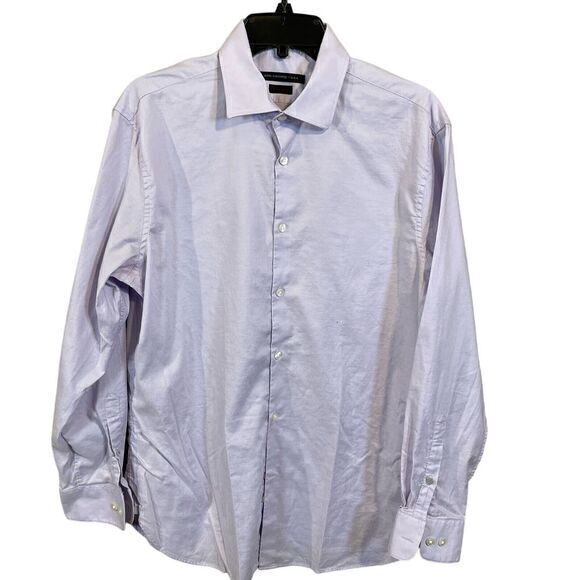 John Varvatos Mens Shirt Sz 16-33 Lilac Office‎ Career Modern Minimalist Casual - Picture 1 of 8